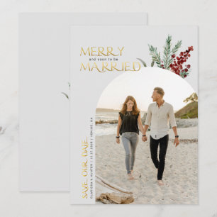 Kerstmis en binnenkort getrouwd Opslag de Save The Date