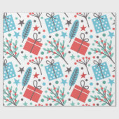 Kerstmis en cadeaupatroon cadeaupapier (Vlak)