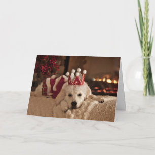 Kerstmis en de Nieuwjaarskaart van het golden Feestdagen Kaart