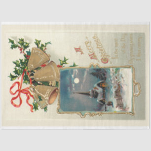 Kerstmis en de Rotische Kerk in sneeuw Tissuepapier