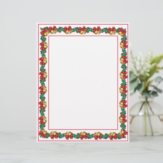 Kerstmis en Garland Letterhead (Staand voorkant)