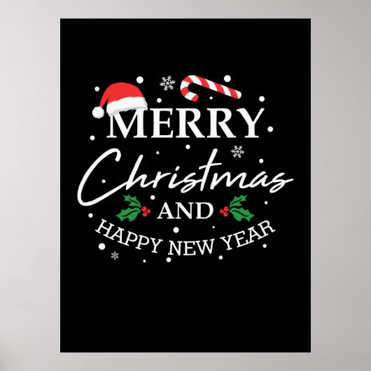Kerstmis en gelukkig nieuwjaar poster (Voorkant)