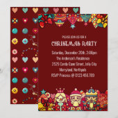 Kerstmis en Get-Together Party Kaart (Voorkant / Achterkant)