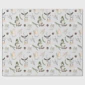 Kerstmis en gnomen cadeaupapier (Vlak)