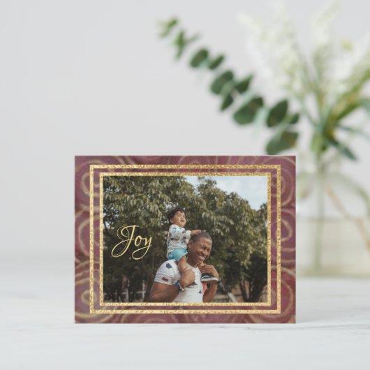 Kerstmis en goud uitnodiging briefkaart (Staand voorkant)