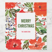 Kerstmis en handschilderen wijn etiket (Enkel label)