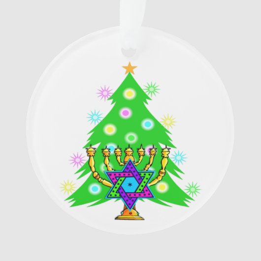 Kerstmis en Hanukkah Ornament (voorkant)