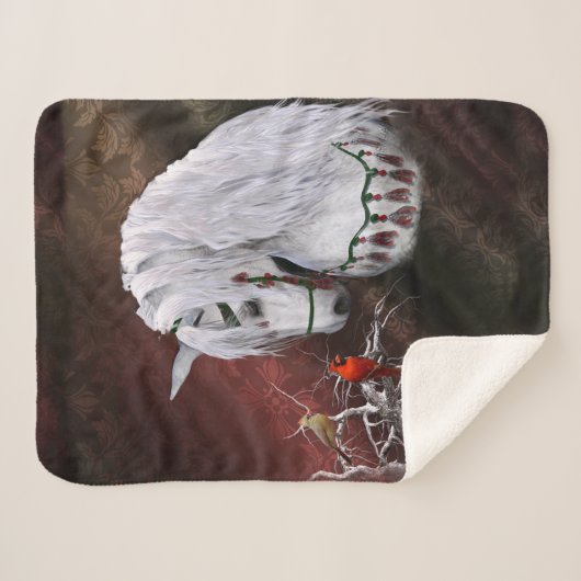 Kerstmis en Kardinalen Sherpa Blanket Sherpa Deken (Voorkant (horizontaal))