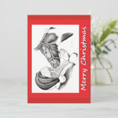 Kerstmis en kerstman feestdagenkaart (Staand voorkant)