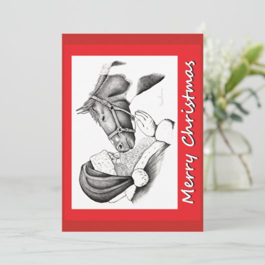 Kerstmis en kerstman feestdagenkaart (Staand voorkant)