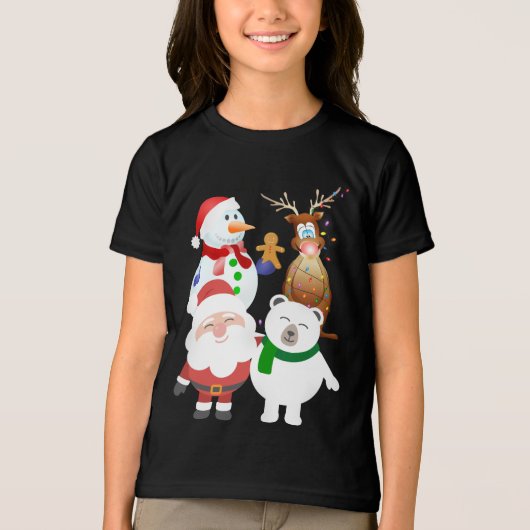 Kerstmis en kerstmis Tri-Blend shirt (Voorkant)