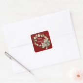 Kerstmis en koeien vierkante sticker (Envelop)