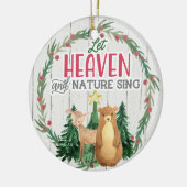 Kerstmis en Natuur Ring Keramisch Ornament (Links)