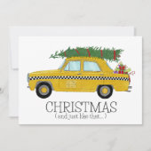 Kerstmis en net als die New York Taxi Cab. Feestdagenkaart (Voorkant)