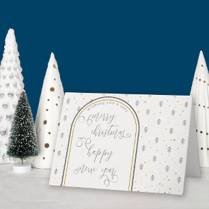 Kerstmis en Nieuwjaar Calligrafie en Noordse Den Feestdagen Kaart