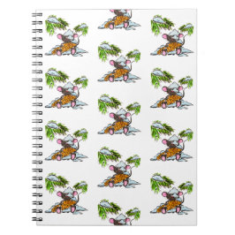 Kerstmis en Nieuwjaar muis met een kegel Notitieboek