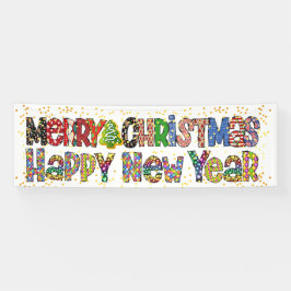 Kerstmis en nieuwjaarspanner spandoek