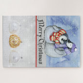 Kerstmis en pinguïns legpuzzel (Horizontaal)