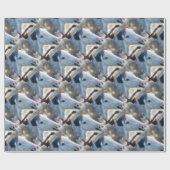 Kerstmis en prachtige oowl cadeaupapier (Vlak)