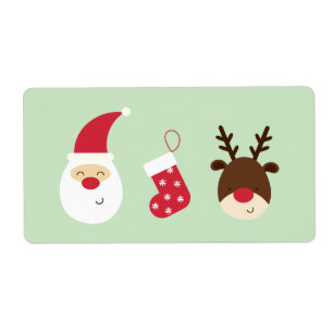 Kerstmis en rendier etiket