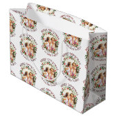 Kerstmis en rode kerstfoto groot cadeauzakje (Achterkant Gekanteld)