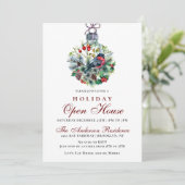 Kerstmis en Rood Bird Holiday Open House Kaart (Staand voorkant)