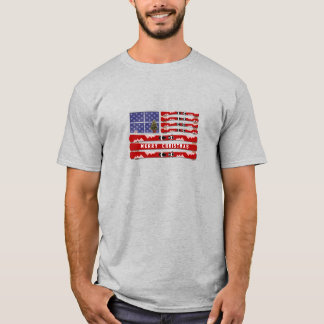 Kerstmis en sneeuw Vlag van de VS T-shirt