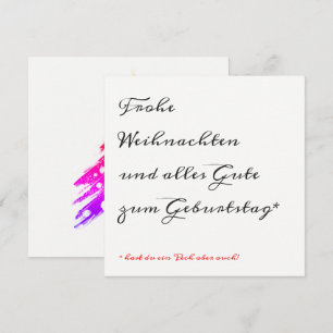 Kerstmis en verjaardag in één kerstkaart