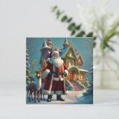 Kerstmis en Wenskaart voor rendieren (Staand voorkant)