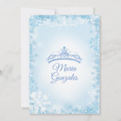 Kerstmis en Winter Mis Quince Blue Invite Kaart (Achterkant)