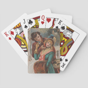 Kerstmis, Engeland-Vintage Victoriaanse tijdperk a Pokerkaarten