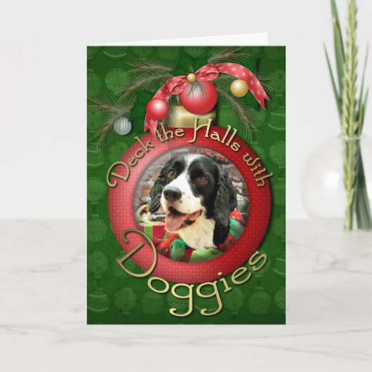 Kerstmis - Engels Springer Spaniel - Betsy Feestdagen Kaart (Voorkant)
