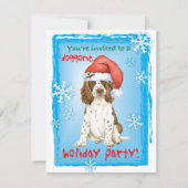 Kerstmis Engelse Springer Spaniel Uitnodiging (Voorkant)