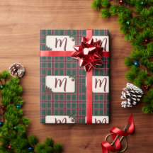 Kerstmis Erfgoed Bourgondië Groen Tartan Monogram