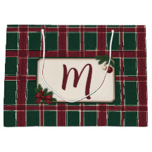 Kerstmis Erfgoed Bourgondië Groen Tartan Monogram
