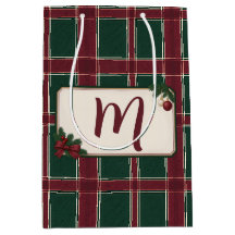 Kerstmis Erfgoed Bourgondië Groen Tartan Monogram