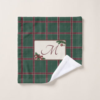 Kerstmis erfgoed Grove wijnruit monogram Bad Handdoek