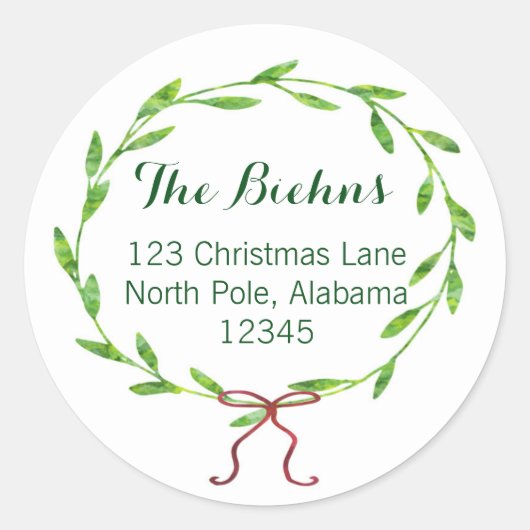 Kerstmis, etiket met retouradres (Voorkant)