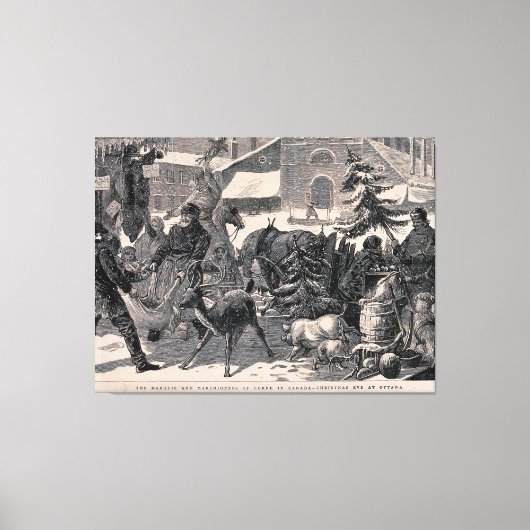 Kerstmis Eve Street Market Ottawa Canada  Canvas Afdruk (Voorkant)