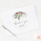 Kerstmis Evergreen bedankt Ronde Sticker (Envelop)