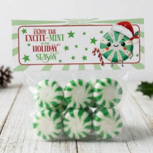 Kerstmis Excite-Mint Zak Topper Kaart Notitiekaartje