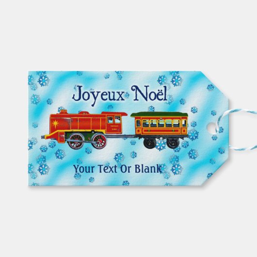 Kerstmis Express - Joyeux Noël Cadeaulabel (Voorkant (Horizontaal))