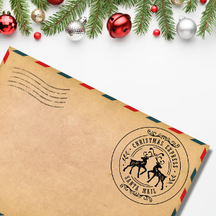 Kerstmis Express Santa Post Mooie Rendieren Rubberstempel