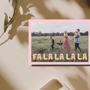 Kerstmis Fa La La Gingerbread Fotokaart Notitiekaartje