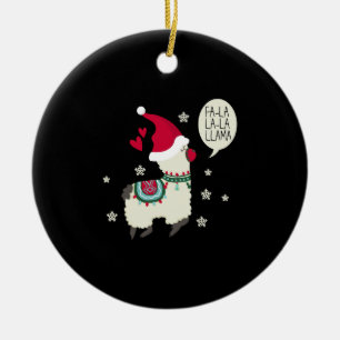 Kerstmis Fa la la Lama cadeau Keramisch Ornament