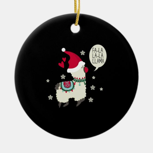 Kerstmis Fa la la Lama cadeau Keramisch Ornament (Voorkant)