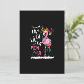 Kerstmis - Fa-La-La Mingo Flamingo Met Kerstmis Kaart (Staand voorkant)