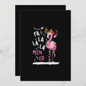 Kerstmis - Fa-La-La Mingo Flamingo Met Kerstmis Kaart (Voorkant / Achterkant)