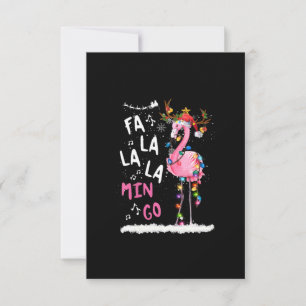 Kerstmis: Fa-La Mingo Flamingo met Kerstmis Bedankkaart