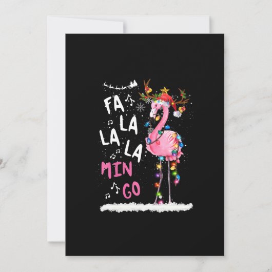 Kerstmis: Fa-La Mingo Flamingo met Kerstmis Save The Date (Voorkant)